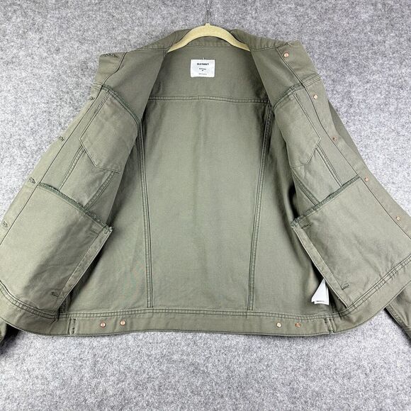 Old Navy Jacket Womens Medium Boyfriend Utility Button Front Casual Layering NEW - Picture 13 of 14